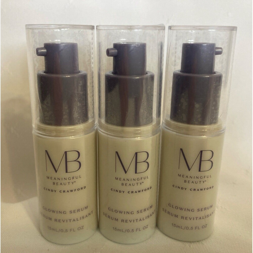 x3 Meaningful Beauty MB Glowing Serum by Cindy Crawford .5 oz New Sealed